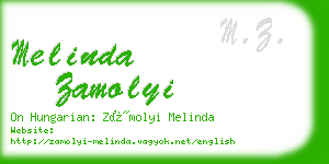 melinda zamolyi business card